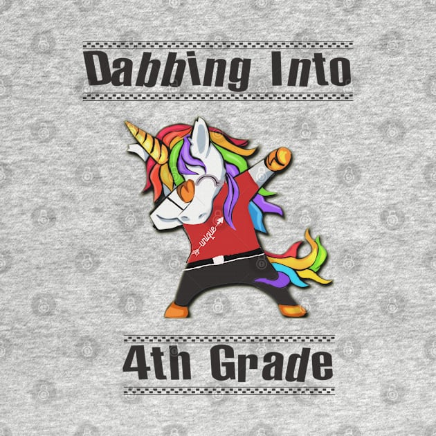 Dabbing Into 4th Grade Cute Unicorn Design Back to School First Day of School by familycuteycom